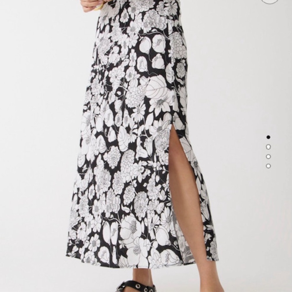 NWT J. Crew Gwyneth Linen Slip Skirt in Floral Print Sz Small